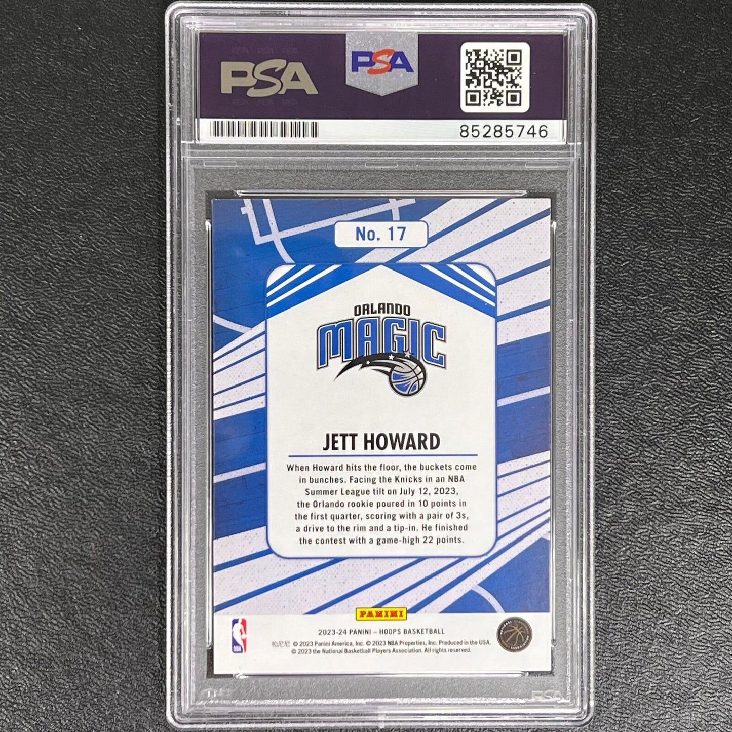 2023-24 Panini NBA Hoops #17 Jett Howard Signed Card AUTO PSA/DNA Slabbed RC Mag