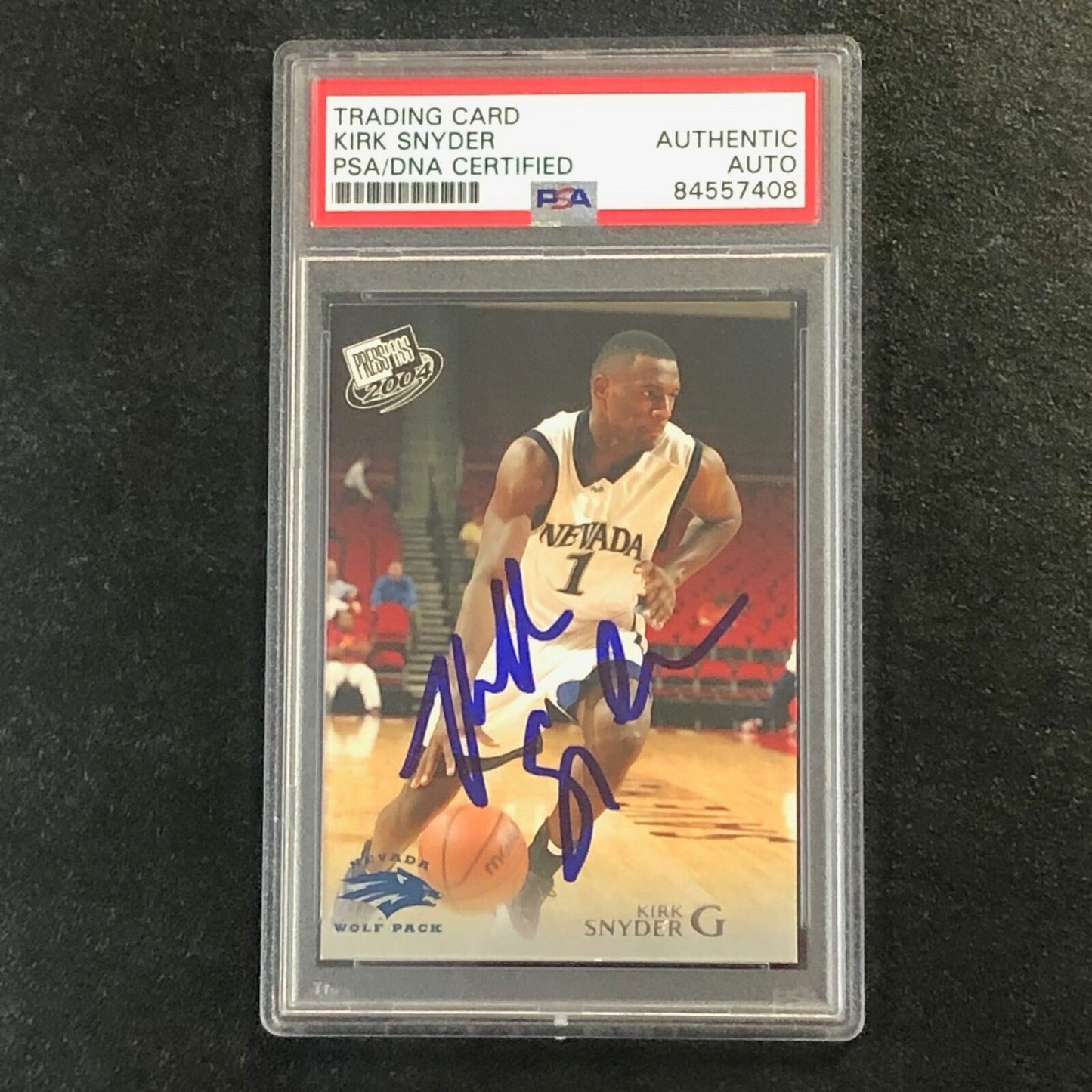2004 Press Pass Basketball #27 Kirk Snyder Signed Card AUTO PSA Slabbed Nevada