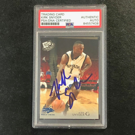 2004 Press Pass Basketball #27 Kirk Snyder Signed Card AUTO PSA Slabbed Nevada