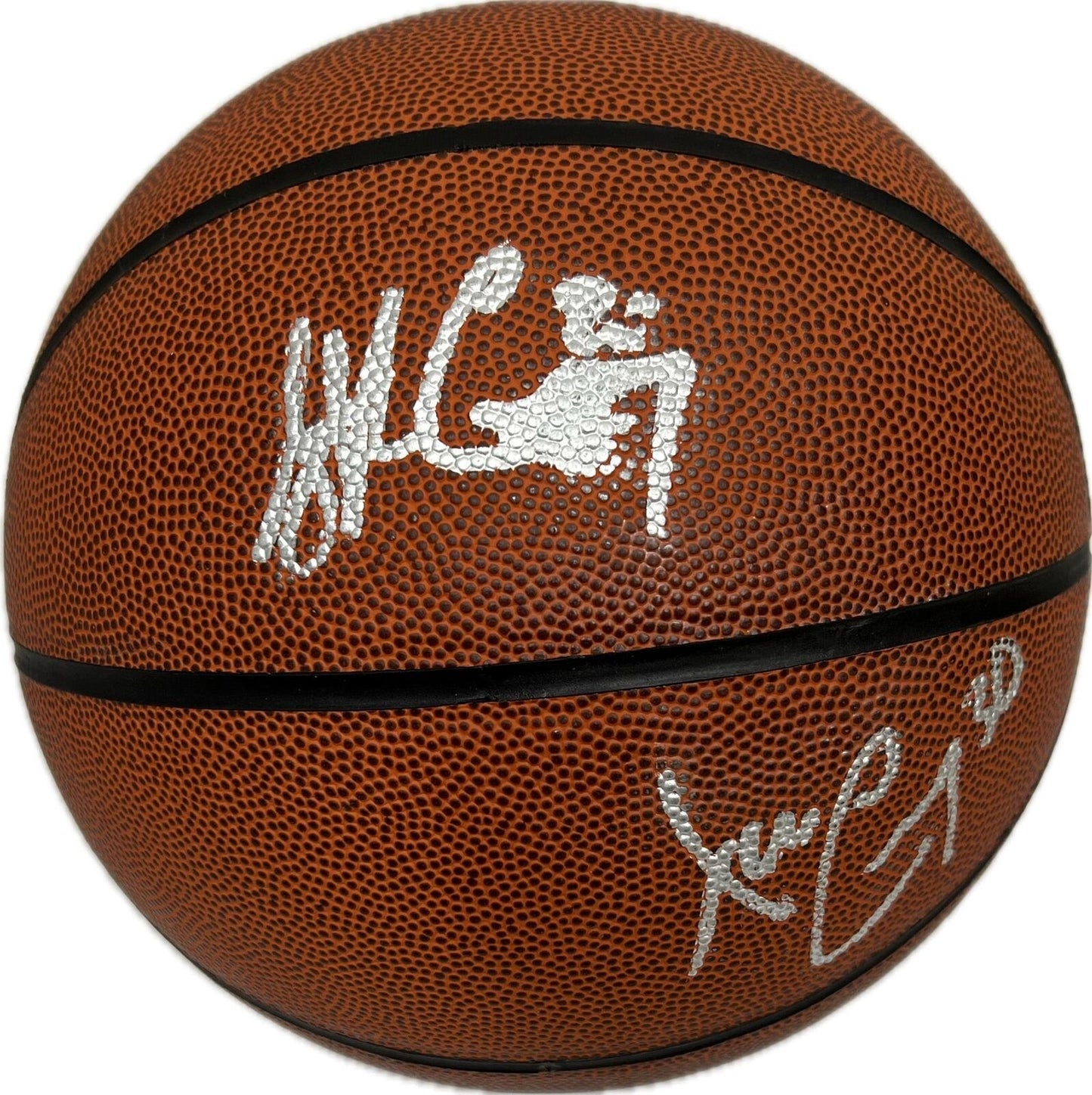 Stephen Curry & Dell Curry signed Basketball PSA/DNA autographed Warriors/Hornet