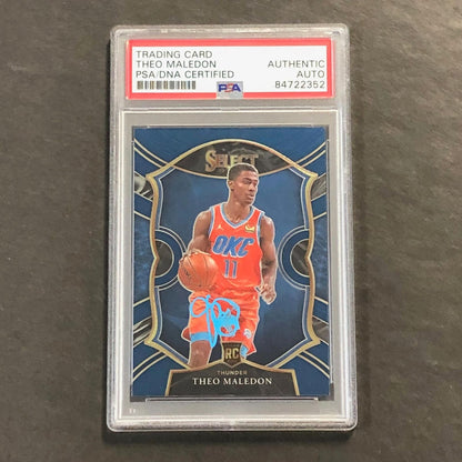 2020-21 Panini Select #94 Theo Maledon Signed Card AUTO PSA Slabbed RC Thunder
