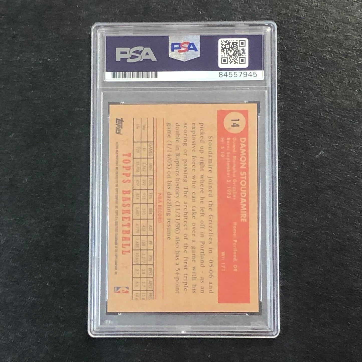 2005-06 Topps 1952 Style #14 Damon Stoudamire Signed Card AUTO PSA Slabbed Grizz