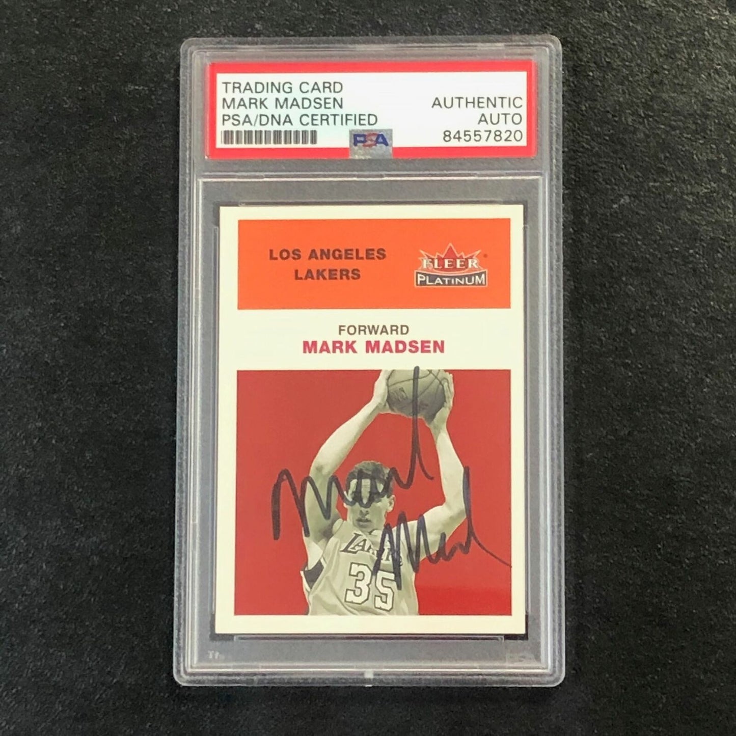 2001-02 Fleer Platinum #183 Mark Madsen Signed Card AUTO PSA Slabbed Lakers