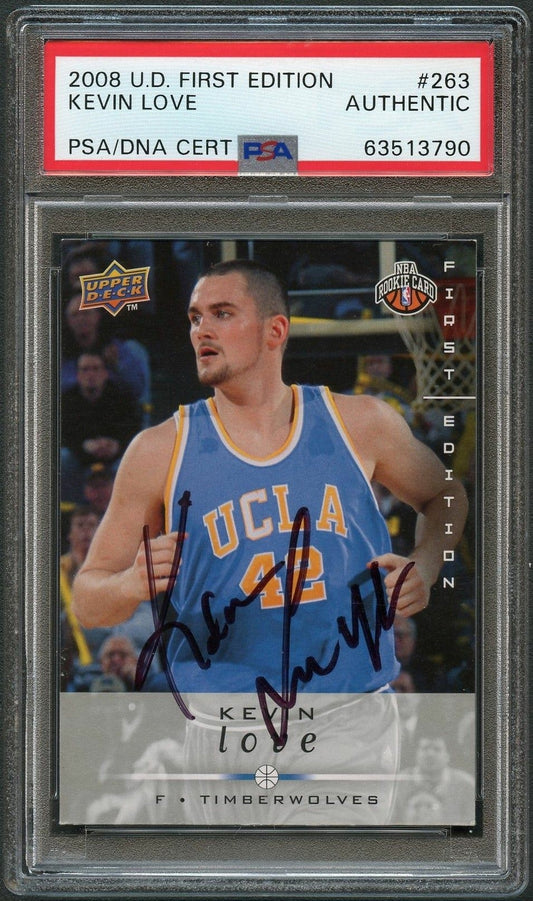 2008 First Edition Basketball Upper Deck #263 Kevin Love Signed Card AUTO PSA Sl