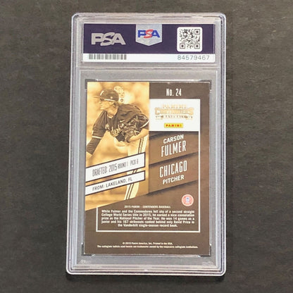 2015 Panini Contenders Season Ticket #24 Carson Fulmer Signed Card PSA Slabbed A