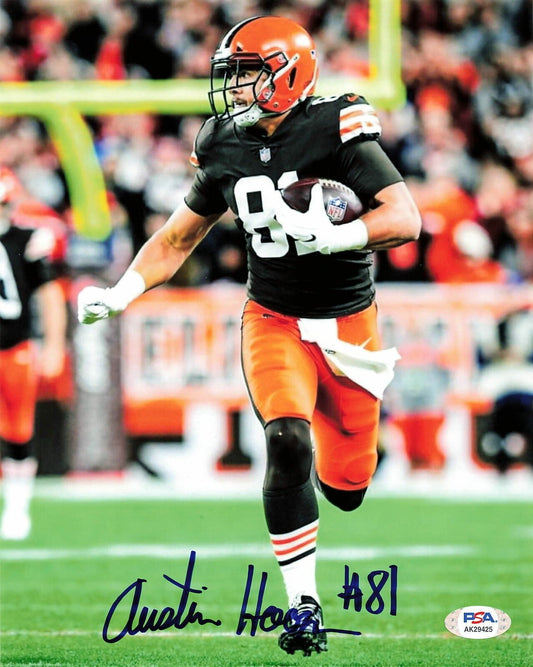 AUSTIN HOOPER signed 8x10 photo PSA/DNA Cleveland Browns Autographed