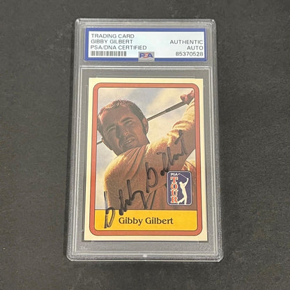 1981 Donruss PGA Tour #40 Gibby Gilbert Signed Card Auto PSA Slabbed Golf