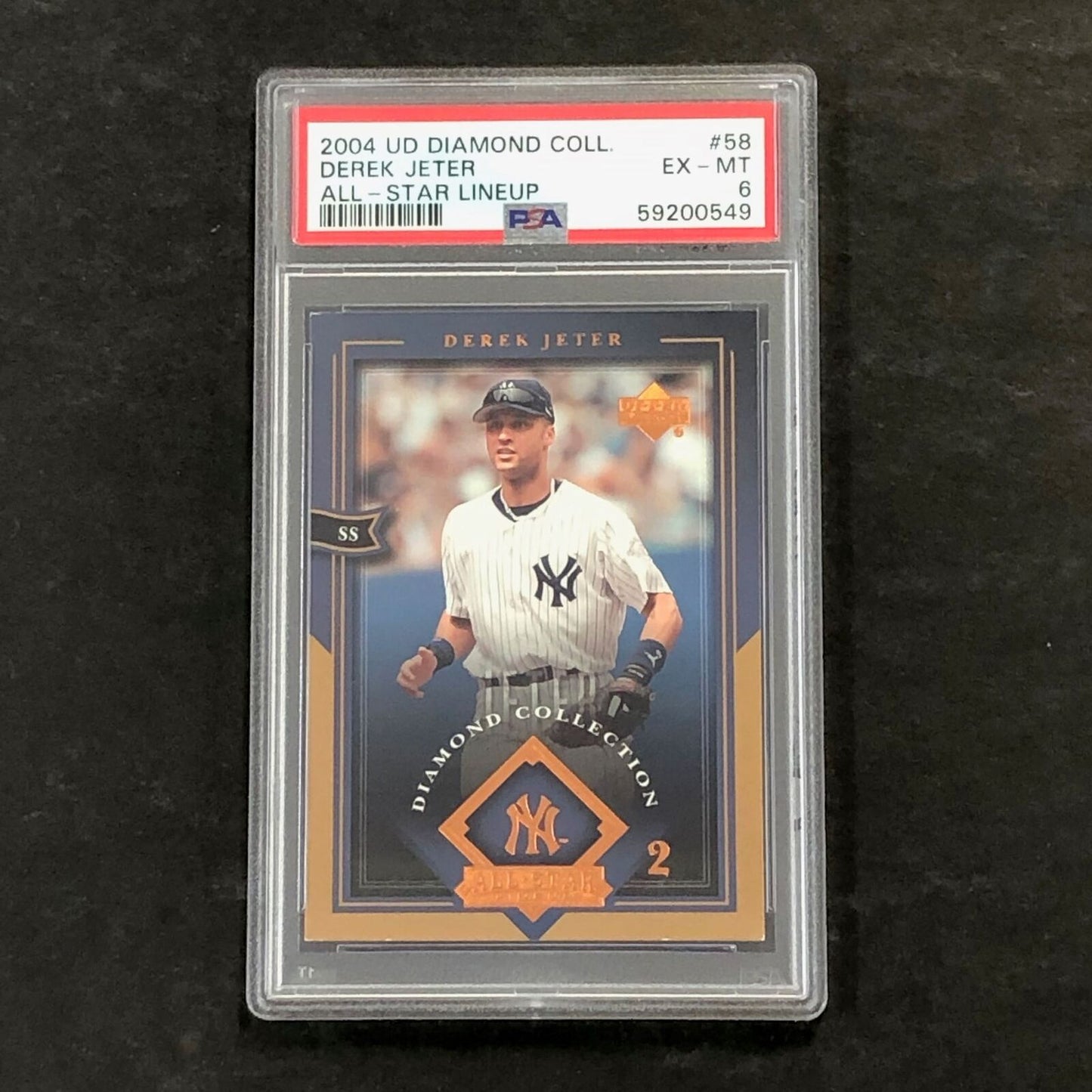 2004 UD Diamond Coll. #58 Derek Jeter PSA 6 EX-MT All-Star Lineup