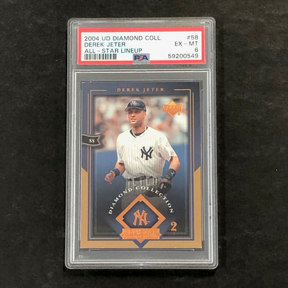 2004 UD Diamond Coll. #58 Derek Jeter PSA 6 EX-MT All-Star Lineup