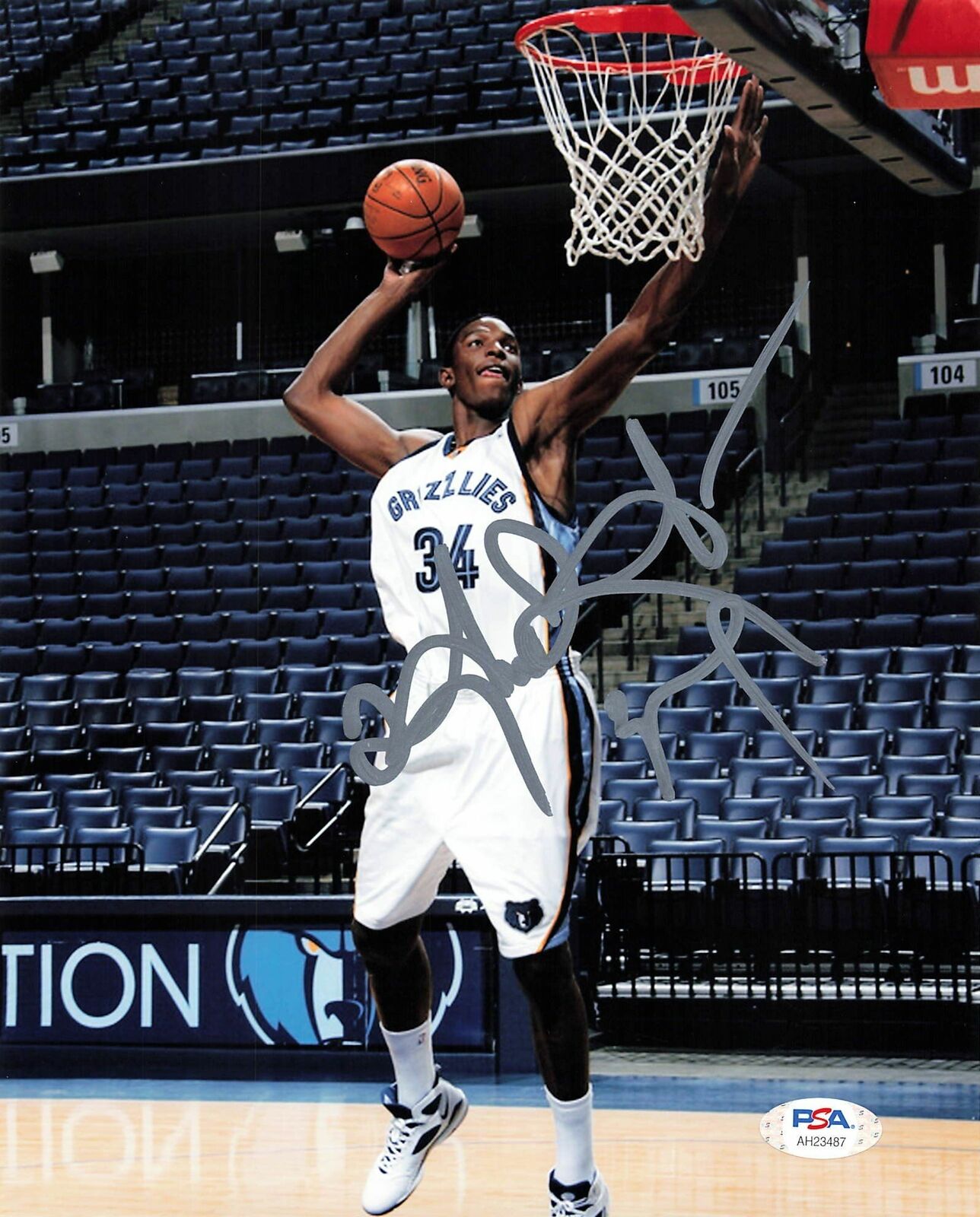 Hasheem Thabeet signed 8x10 photo PSA/DNA Memphis Grizzlies Autographed