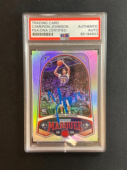 2019-20 Panini Chronicles Marquee #253 Cameron Johnson Signed Card PSA Slabbed A