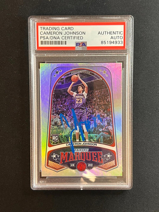 2019-20 Panini Chronicles Marquee #253 Cameron Johnson Signed Card PSA Slabbed A
