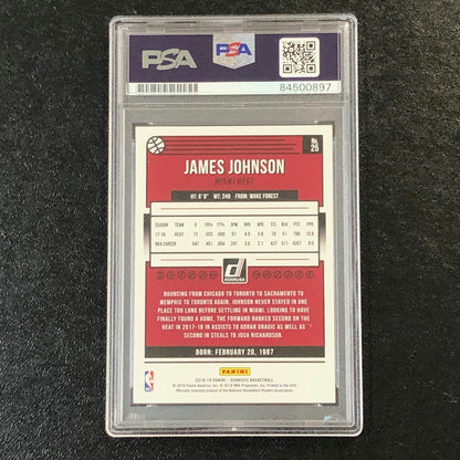 2018-19 Panini Donruss #25 James Johnson Signed Card AUTO 10 PSA/DNA Slabbed Hea