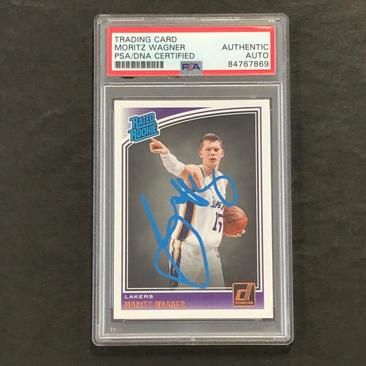 2018-19 Panini Donruss Rated Rookie #197 Moritz Wagner Signed Card AUTO PSA Slab