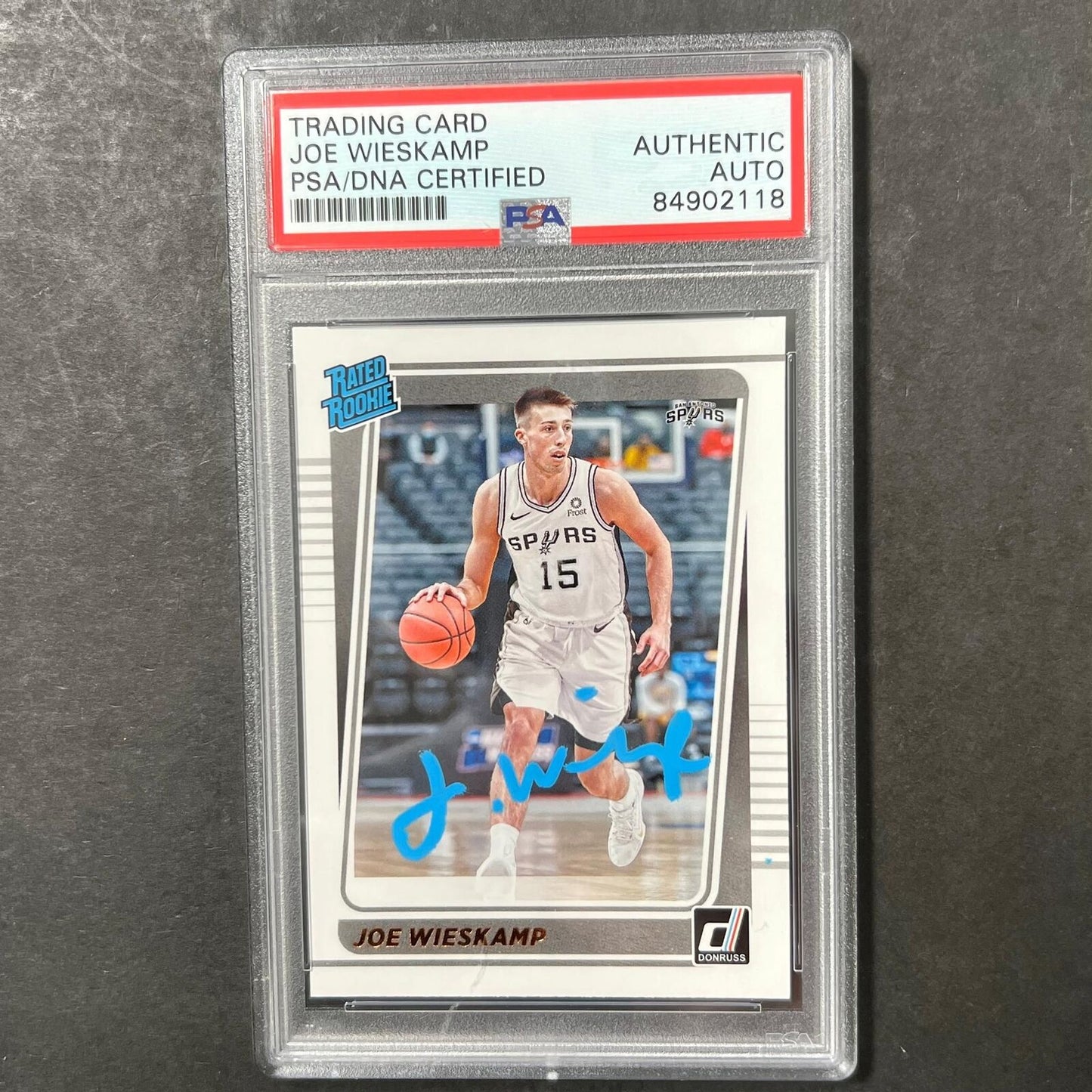 2021-22 Panini Donruss #230 Joe Wieskamp Signed Card AUTO PSA/DNA Slabbed RC Spu