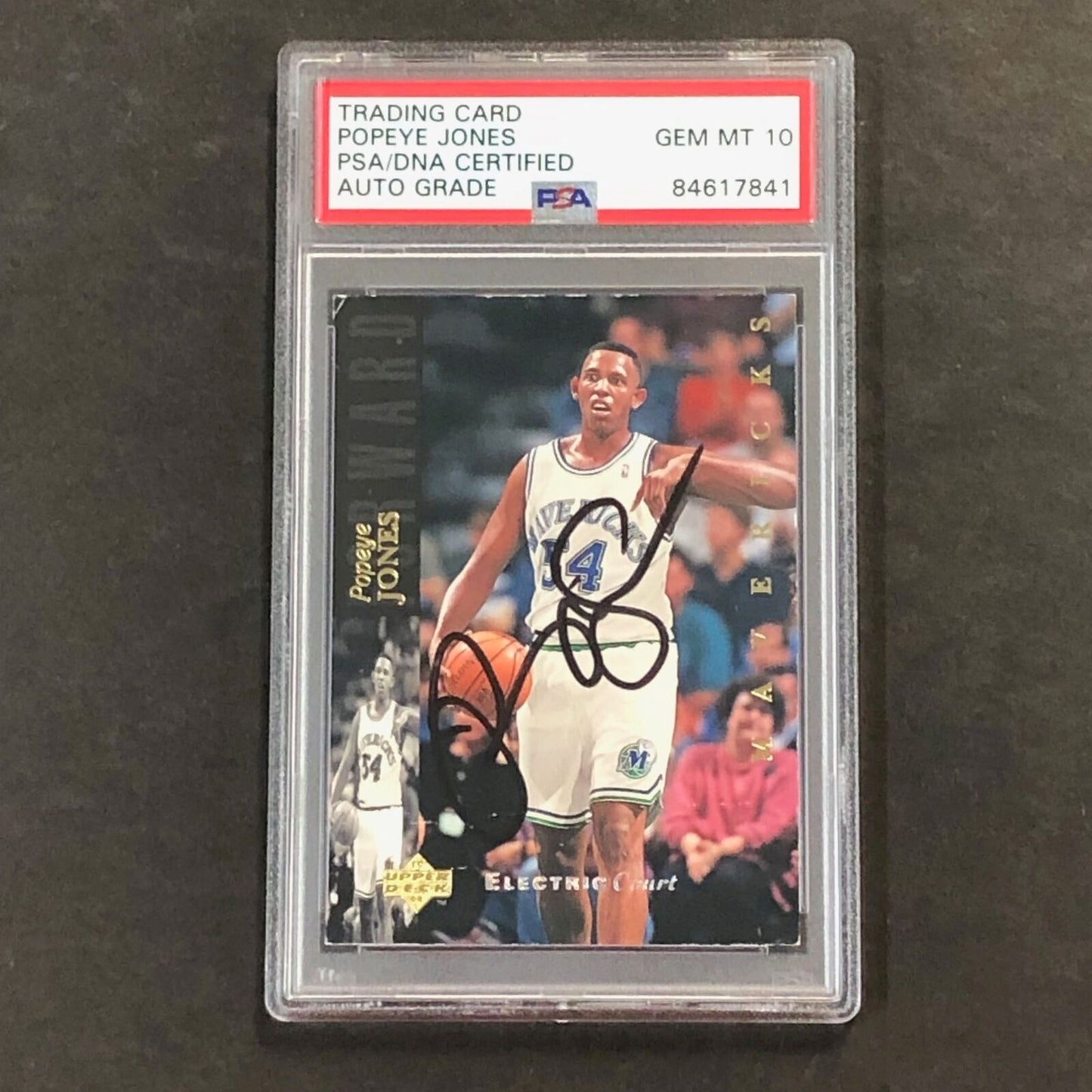 1994-95 Upper Deck #11 Popeye Jones Signed Card AUTO 10 PSA Slabbed Mavericks