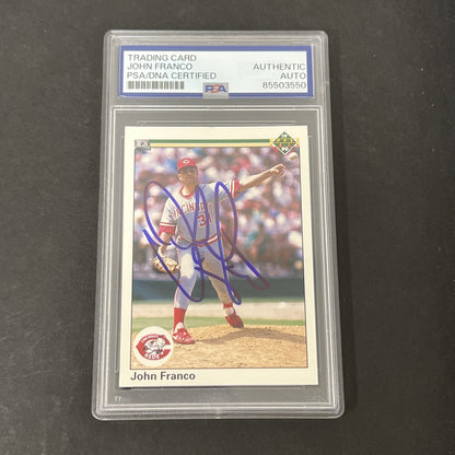 1990 Upper Deck #139 John Franco signed card PSA