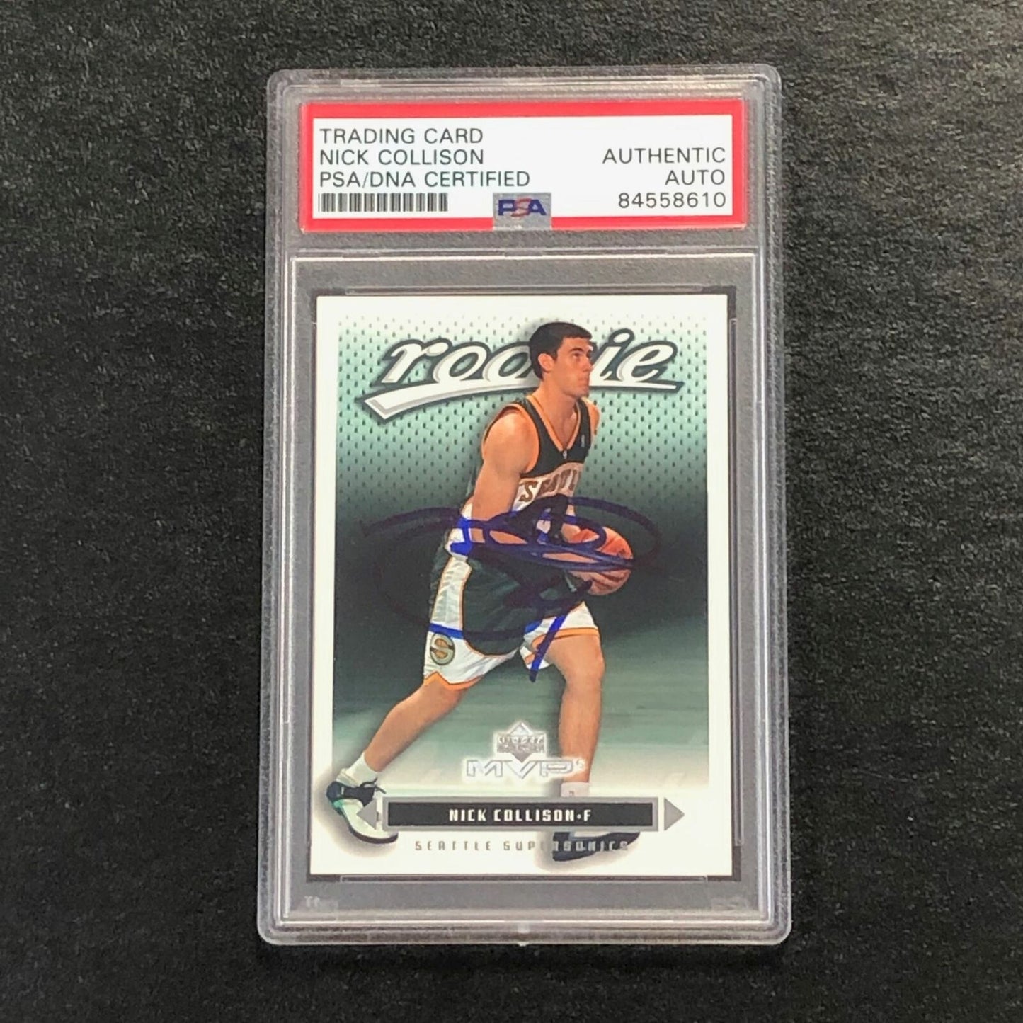 2003-04 Upper Deck MVP #212 Nick Collison Signed Card AUTO PSA Slabbed RC Sonics