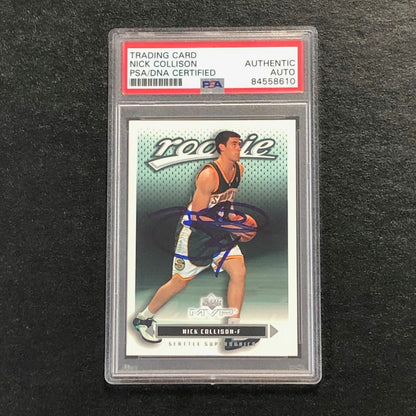 2003-04 Upper Deck MVP #212 Nick Collison Signed Card AUTO PSA Slabbed RC Sonics