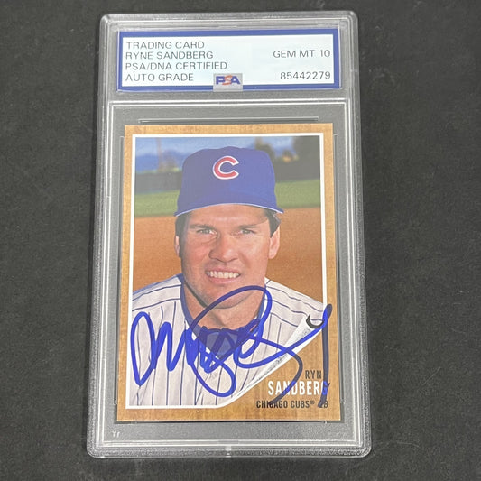 2021 Topps Archive #98 Ryne Sandberg signed card PSA Auto 10 Cubs