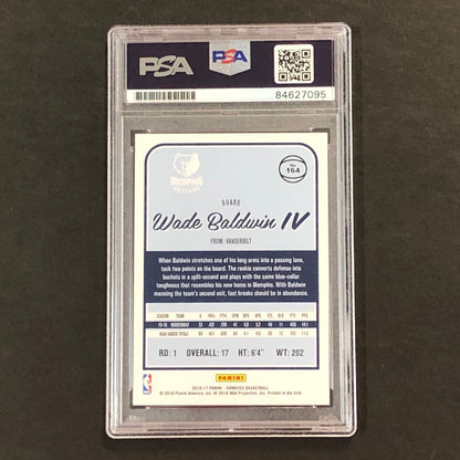 2017-18 Panini Donruss #164 Wade Baldwin IV Signed Card AUTO GRADE 10 PSA Slabbe