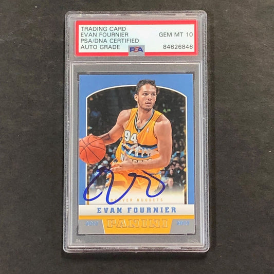 2012-13 Panini Basketball #253 Evan Fournier Signed Card AUTO 10 PSA Slabbed Nug