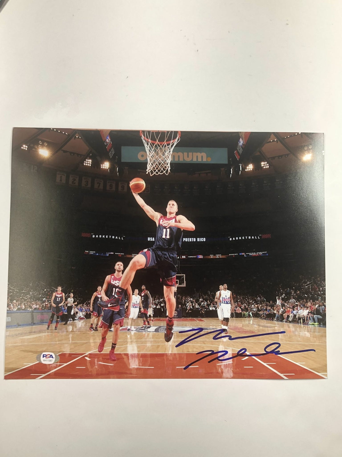Mason Plumlee signed 11x14 photo PSA/DNA Team USA Autographed