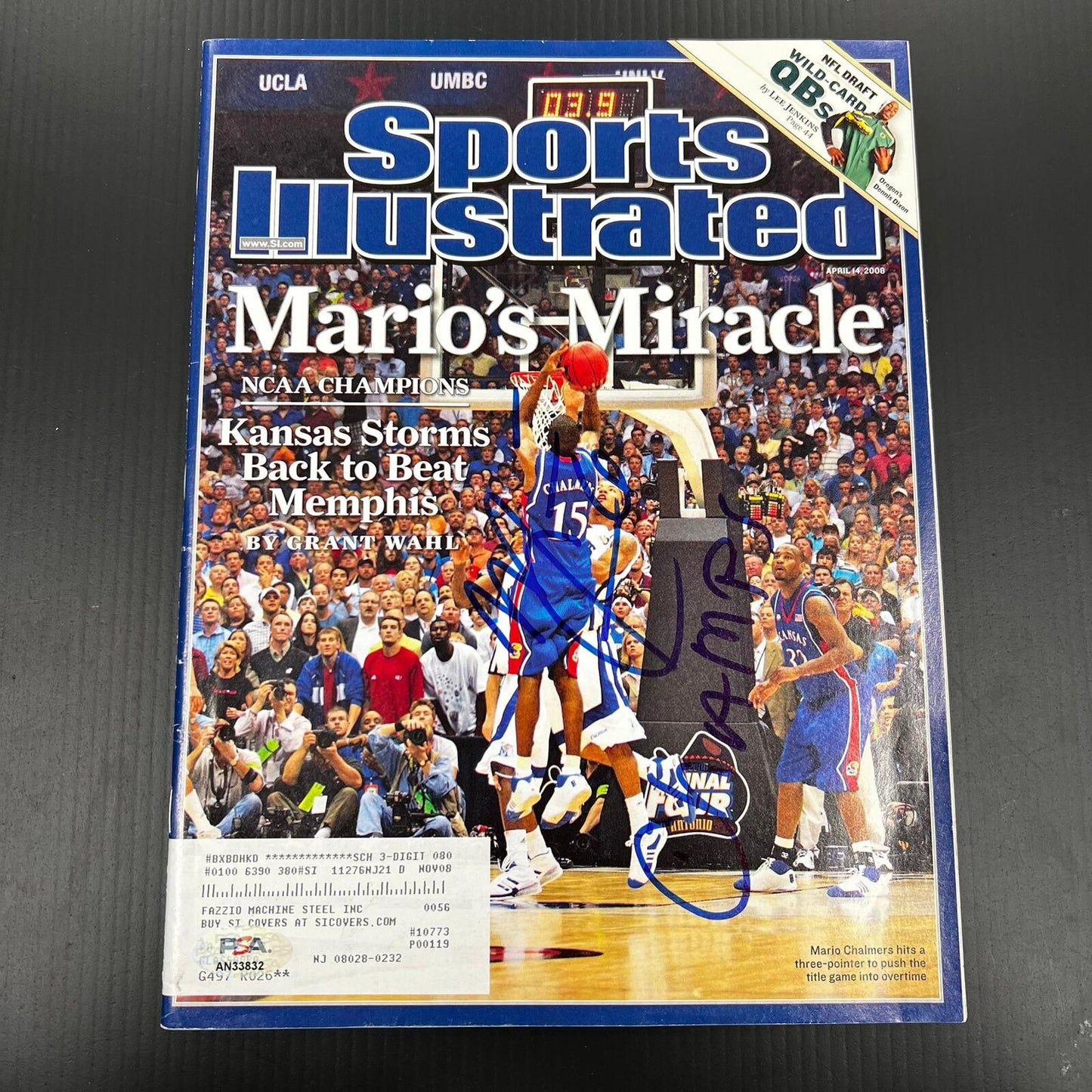 Mario Chalmers signed Sports Illustrated Magazine PSA/DNA Kansas Autographed Mar