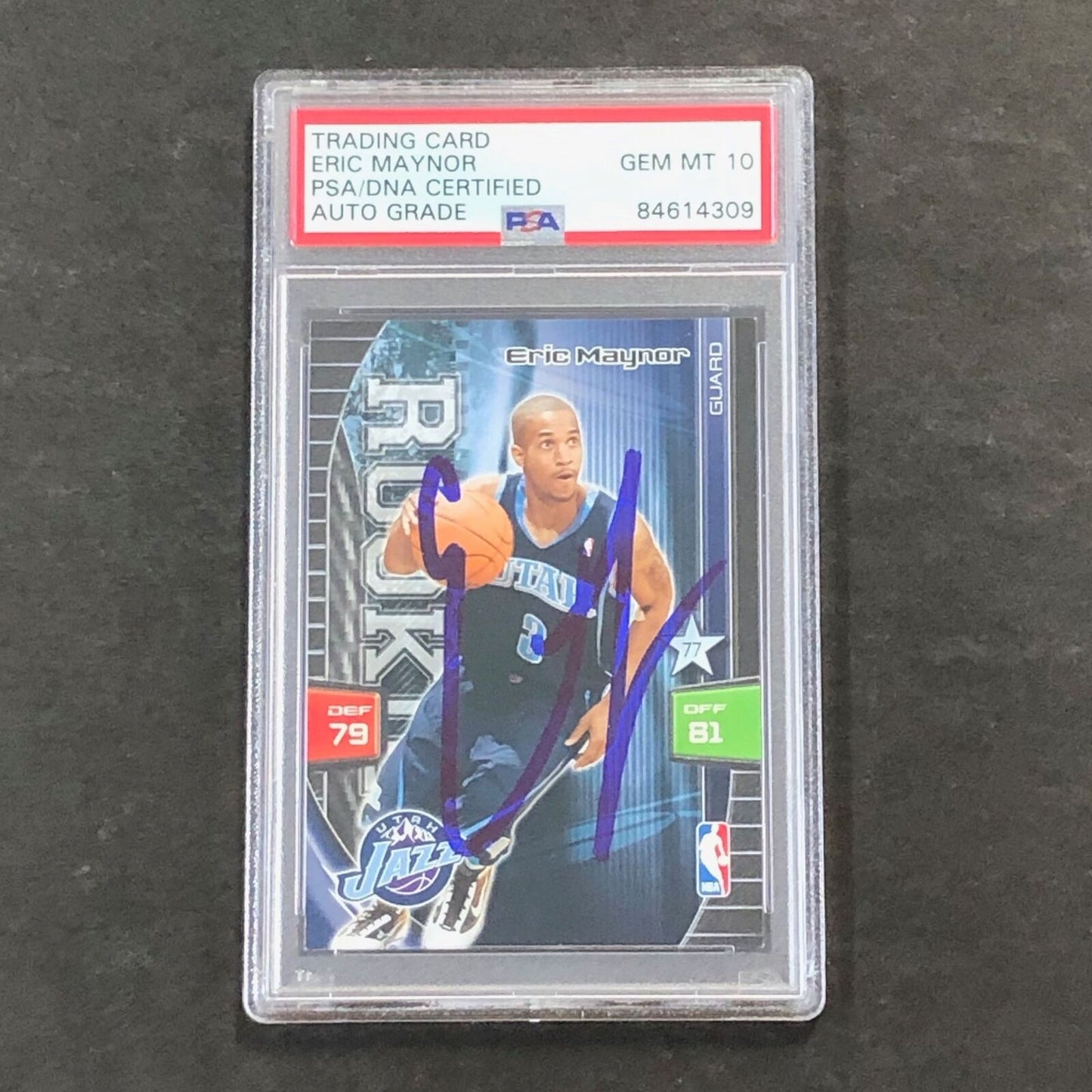 2009-10 Adrenalyn XL #186 Eric Maynor Signed Card AUTO 10 PSA Slabbed RC Jazz