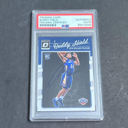 2016-17 Optic Panini #156 Buddy Hield Signed Card AUTO PSA Slabbed Pelicans RC