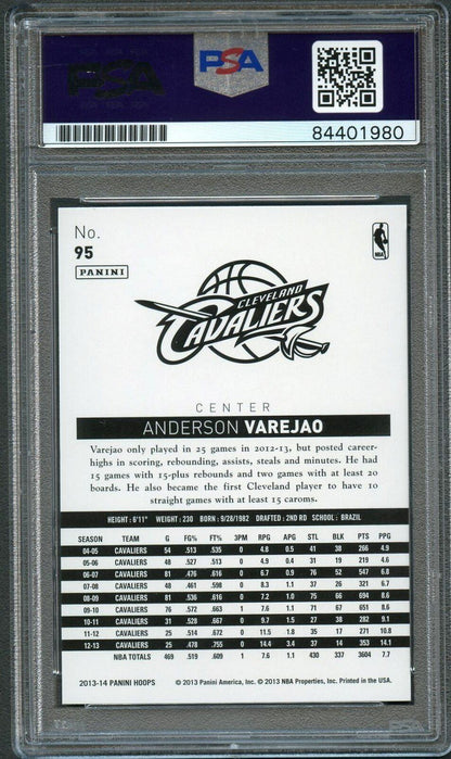 2013-14 NBA Hoops #95 Anderson Varejao Signed Card AUTO PSA Slabbed Cavaliers