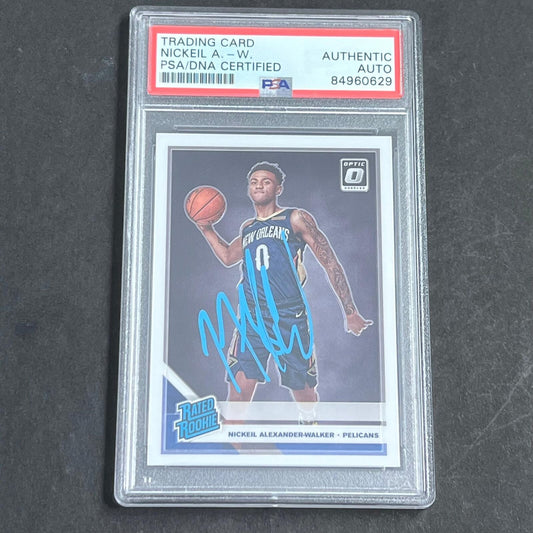 2019-20 Panini Donruss Optic #184 Nickeil Alexander-Walker Signed Card AUTO PSA