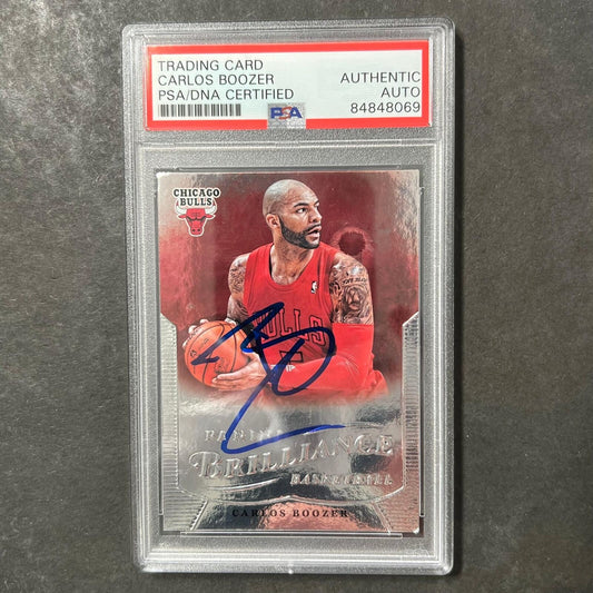 2012-13 Panini Brilliance #34 Carlos Boozer Signed Card AUTO  PSA Slabbed Bulls
