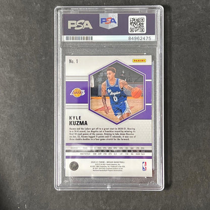 2020-21 Panini Hoops #1 Kyle Kuzma Signed Card Auto PSA Slabbed Lakers