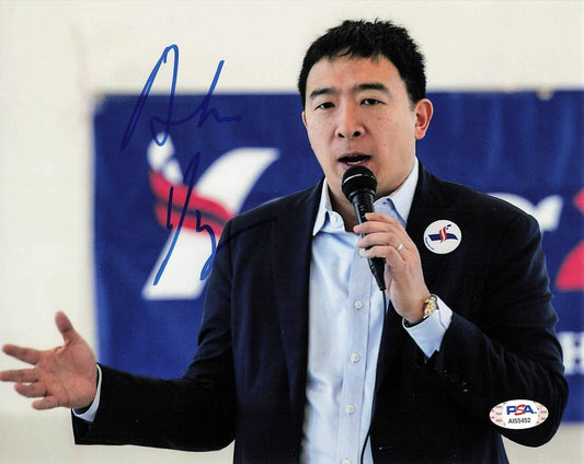 ANDREW YANG signed 8x10 photo PSA/DNA Autographed