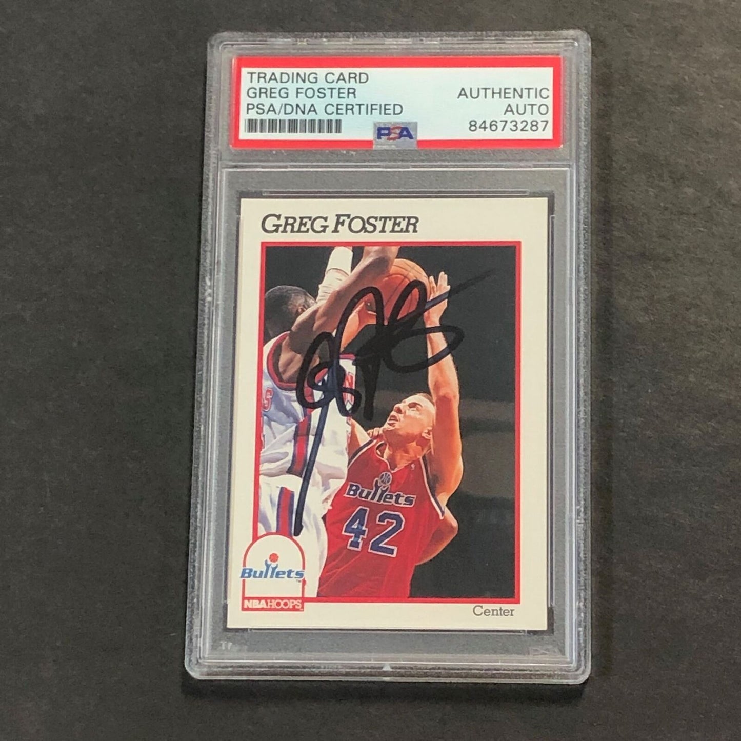 1991-92 Hoops #445 Greg Foster Signed Card AUTO PSA Slabbed Bullets