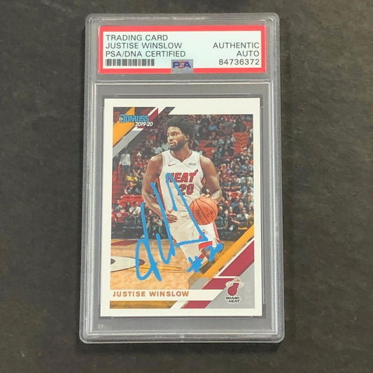 2019-20 Panini Donruss #111 Justise Winslow Signed Card AUTO PSA/DNA Slabbed Hea