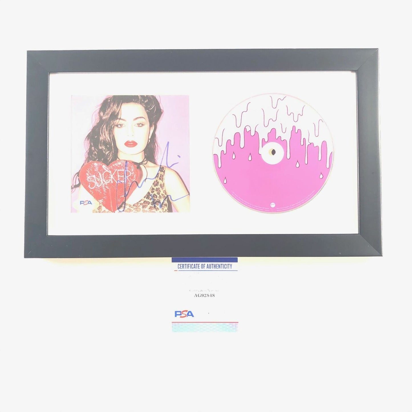 Charli XCX signed Album CD Cover Framed PSA/DNA Autographed Sucker