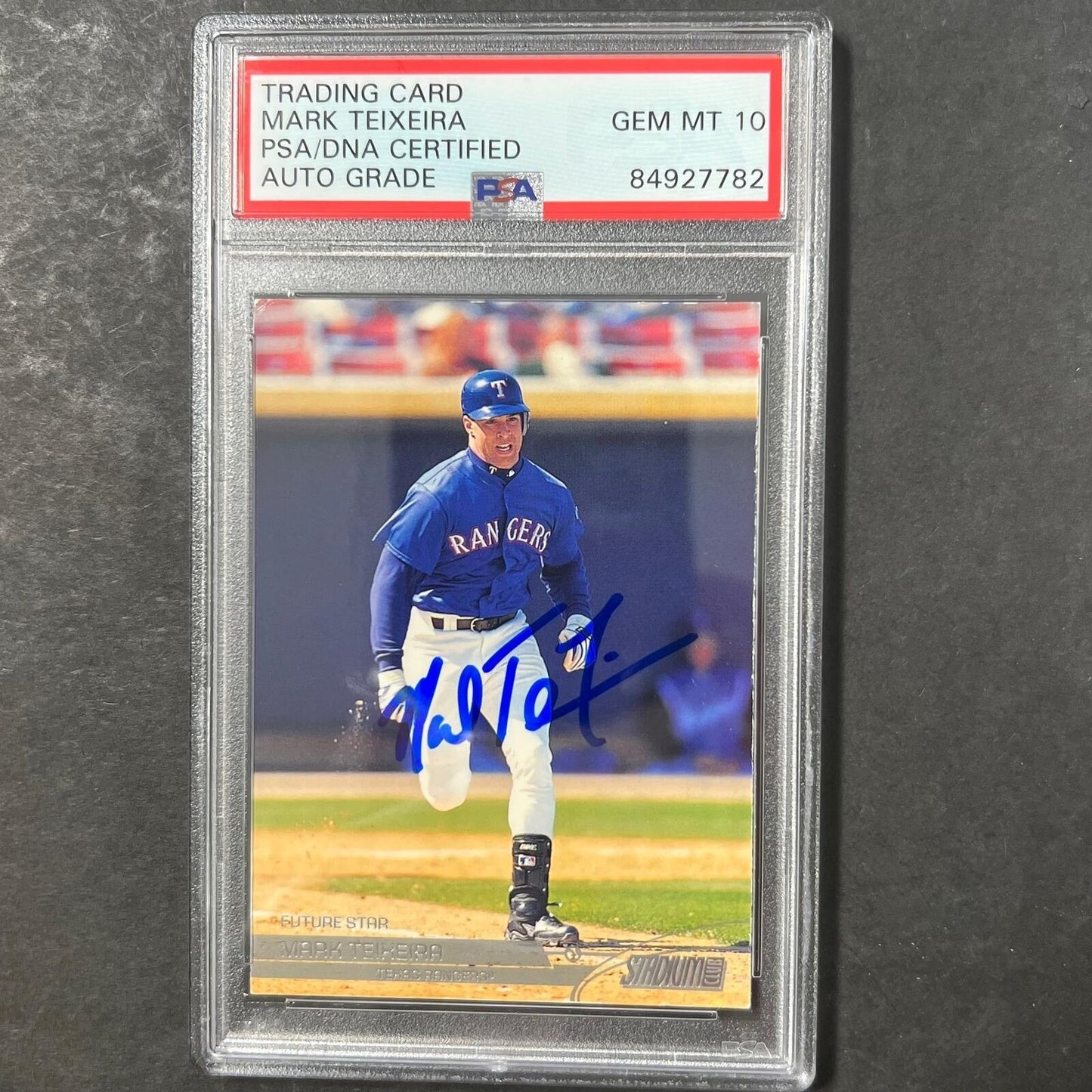 2002 Topps Stadium Club #104 Mark Teixeira Signed Card AUTO 10 PSA Slabbed Range