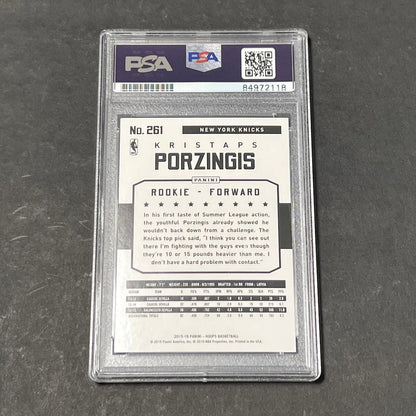 Panini Hoops #261 Kristaps Porzingis Signed Card AUTO PSA Slabbed RC Knicks