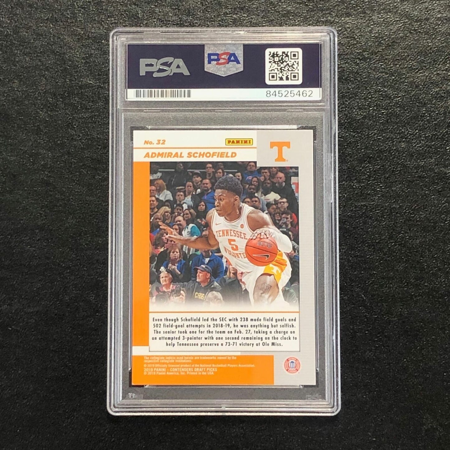 2019-20 Contenders Draft Picks Game Day Ticket #32 Admiral Schofield Signed Card