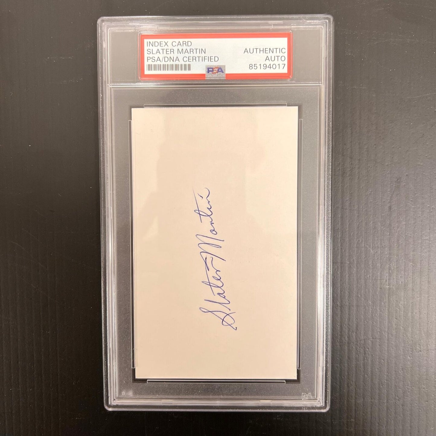 Slater Martin signed Index Card PSA/DNA slabbed Auto NBA