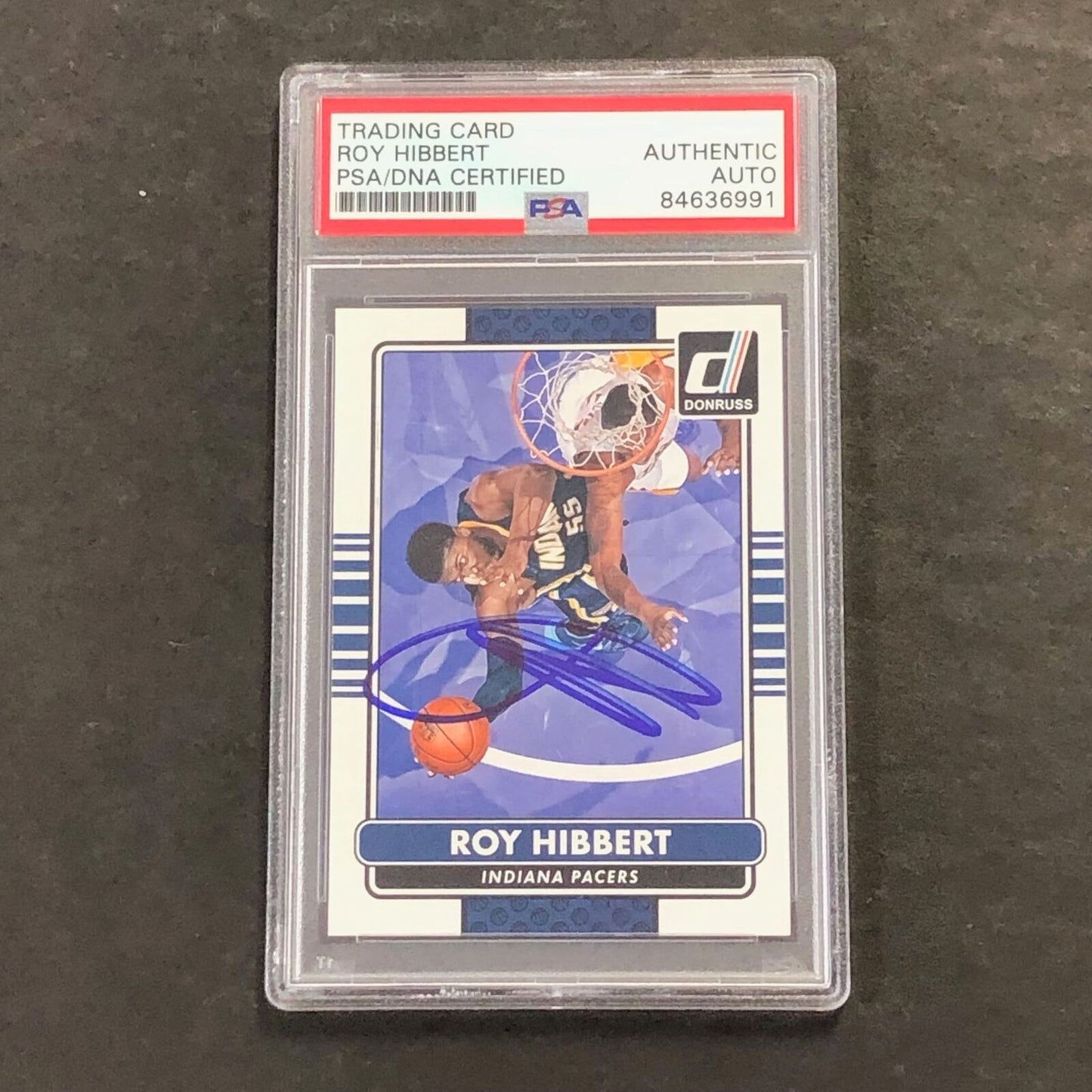 2014-15 Panini Donruss #12 Roy Hibbert Signed Card AUTO PSA Slabbed Pacers