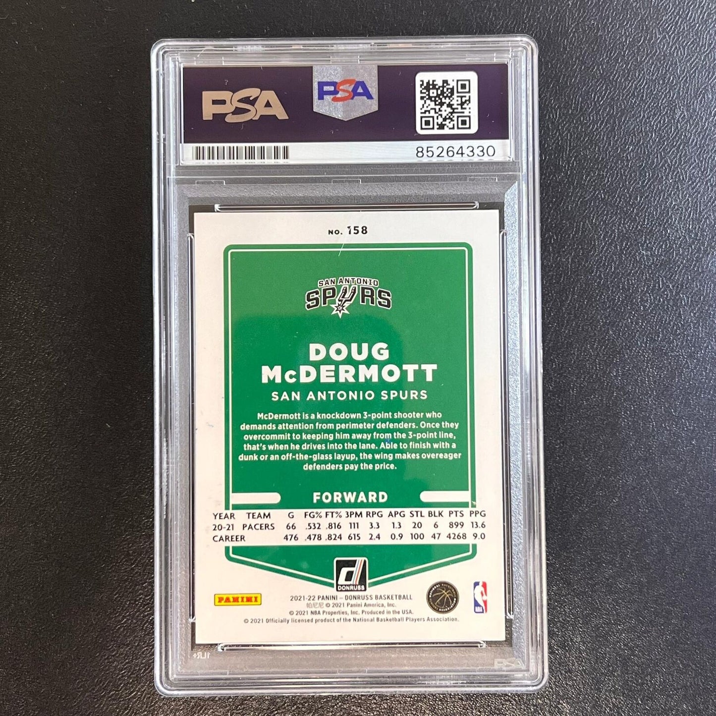 2021-22 Panini Donruss #158 Doug McDermott Signed Card AUTO PSA Slabbed Pacers