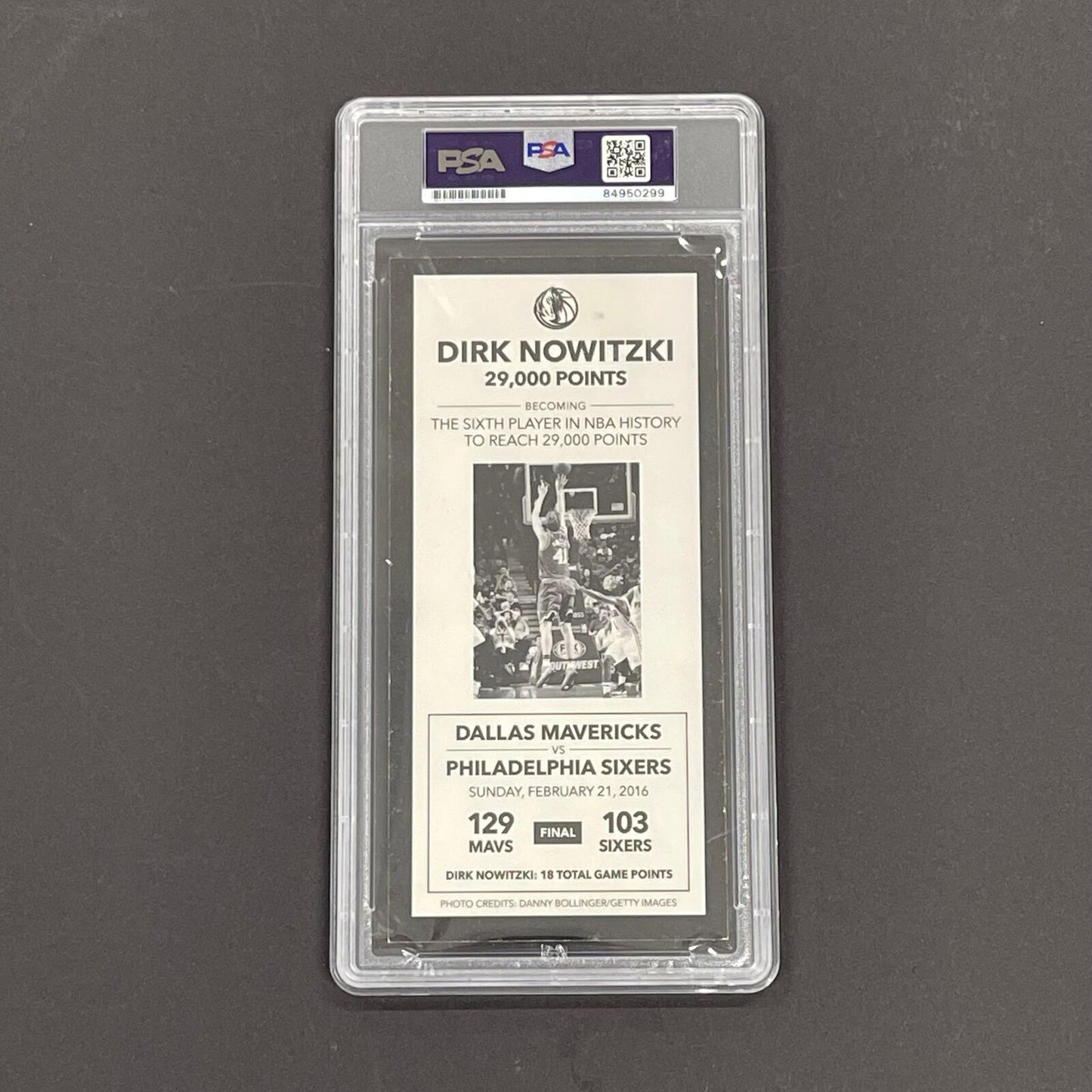 Dirk Nowitzki Signed 2015-16 NBA Ticket PSA/DNA Slabbed Autographed Mavericks