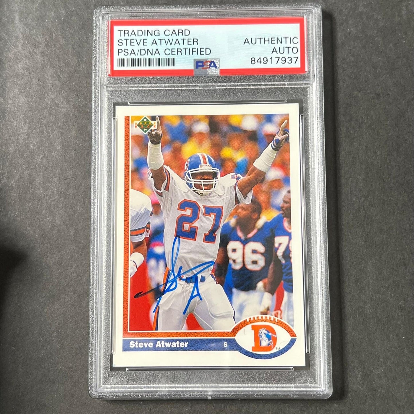 1991 Upper Deck #144 Steve Atwater Signed Card PSA Slabbed Auto Broncos