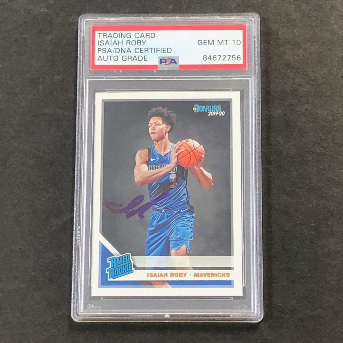 2019-20 Panini Donruss #235 Isaiah Roby Signed Card AUTO GRADE 10 PSA Slabbed RC