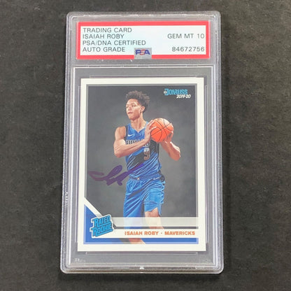2019-20 Panini Donruss #235 Isaiah Roby Signed Card AUTO GRADE 10 PSA Slabbed RC