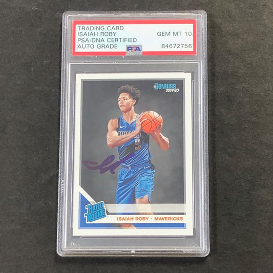 2019-20 Panini Donruss #235 Isaiah Roby Signed Card AUTO GRADE 10 PSA Slabbed RC