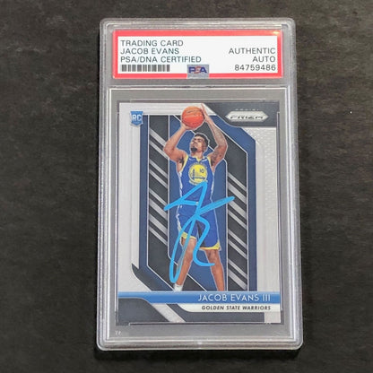 2018-19 Panini Prizm #212 Jacob Evans Signed Rookie Card AUTO PSA Slabbed RC War